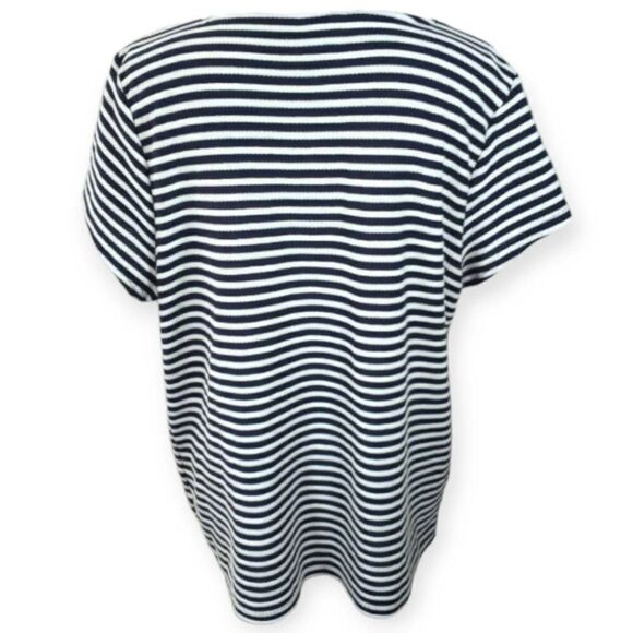 LIZ CLAIBORNE BLACK & WHITE STRIPE SHIRT SZ.XXL EUC. - Picture 3 of 5